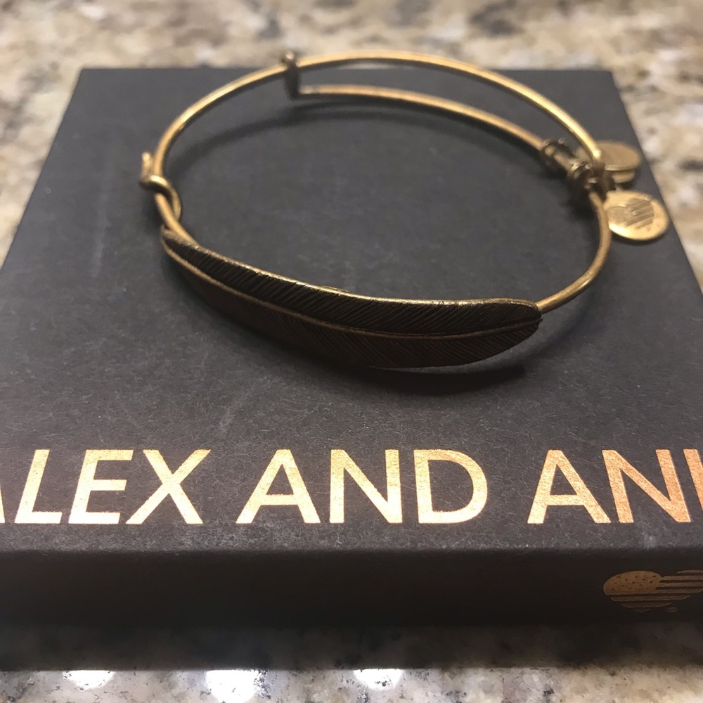 Alex and Ani Feather bracelet gold